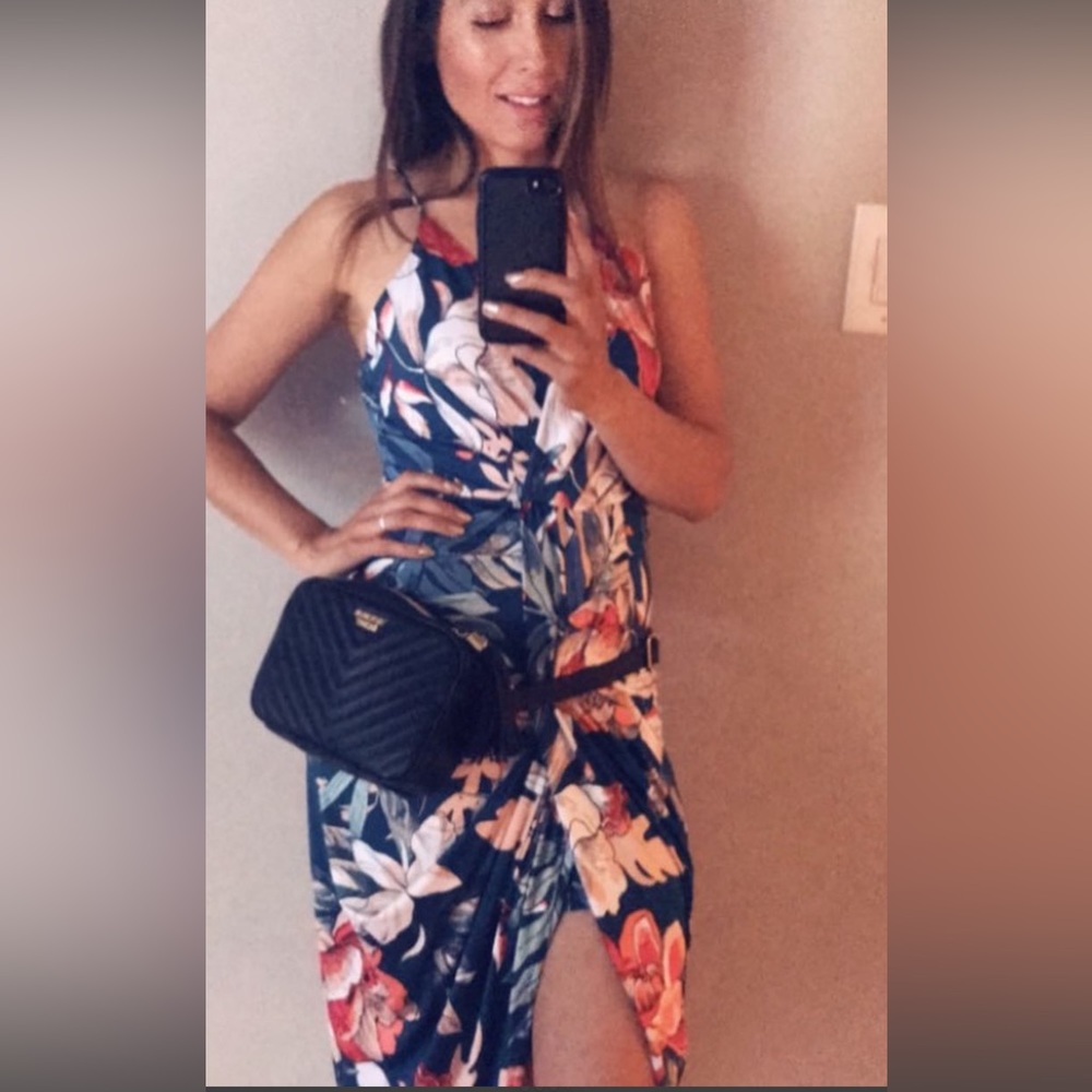 Floral draped dress